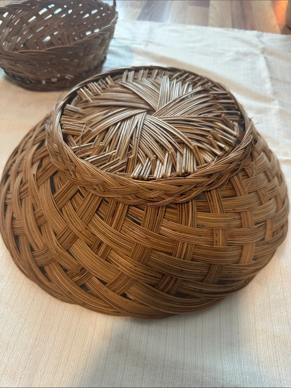 Handwoven Natural Brown Wicker Basket Trio - Home Accents